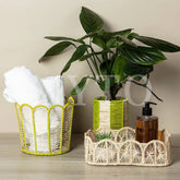 Scalloped Bucket Container Green